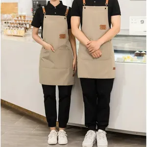 Grembiule da Cucina Impermeabile Professionale, Uniforme da Lavoro per Ristorante/Negozio, per Camerieri, Uomo/Donna, con Tasche, Grembiule per Pulizie - Product Image 4