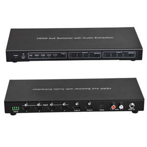 Matrice <span class=keywords><strong>HDMI</strong></span> GC 4x2 Commutateur Répartiteur <span class=keywords><strong>4K</strong></span> 60Hz HDR 4 Entrées 2 Sorties avec Extracteur Audio Optique ARC EDID Scaler pour PS5 PC TV - Product Image 2