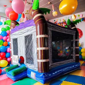 Nouveau design 13 * 13ft château gonflable enfants fête palmier maison de rebond enfants château videur - Product Image 3