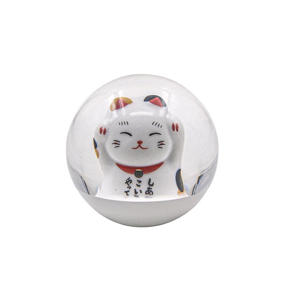 Универсальная ручка переключения передач 70 мм JDM Lucky Cat, ручка переключения передач, прозрачный круглый переключатель передач с адаптерами