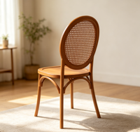 Chaise de salle à manger moderne européenne écologique avec dossier en maille et design en rotin, chaise de loisirs simple pour café, hôtel et usage domestique