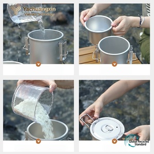 Olla de Acero Inoxidable para Acampar al Aire Libre de 3-4L con Tapa, Diseño Minimalista, Vaporera Multifuncional Portátil - Product Image 2