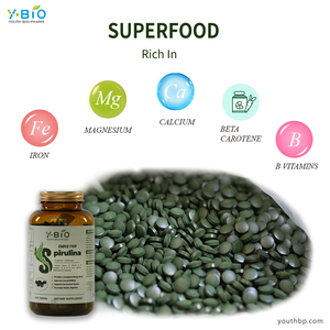 OEM/ODM gençlik yüksek Protein 65% içerik ince öğütülmüş Spirulina tabletler 600 adet/şişe bellek uyku demir magnezyum geliştirmek - Product Image 2