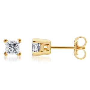 Boucles d'oreilles minimalistes en moissanite taille princesse, en argent sterling S925, style diamant élégant, bijoux d'oreille pour femmes - Product Image 3