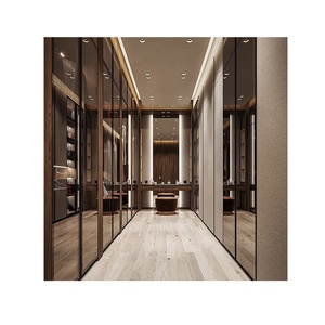 Almacenamiento de ropa de aluminio para armario portátil cajas de vidrio 6 puertas pareja gabinete tela almirah <span class=keywords><strong>en</strong></span> la pared <span class=keywords><strong>guarda</strong></span> roupa Casal - Product Image 1