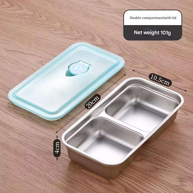304 Stainless Steel Double Compartment with Lid