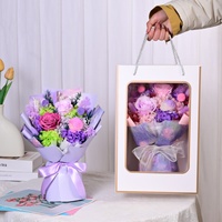 Boîte à roses de luxe artisanale, bouquet de fleurs réelles préservées, Saint-Valentin, Noël, fête des mères, remise de diplôme, longue durée (3-5 ans)
