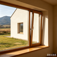 Ventana Abatible Moderna de Aluminio y Madera para Interiores Residenciales, Fabricante Mayorista Personalizado