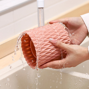 Makeup Brush Holder Plastic Cosmetic <b>Storage</b> Organizer Pink Desktop Makeup <b>Tools</b> Container for Brushes and Pencils - Product Image 3