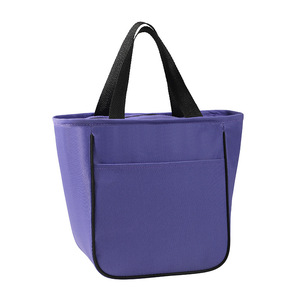 Insulated Lunch Bag Large Capacity Portable Foldable For Office Workers Meal Carry Pink Gray - Product Image 5