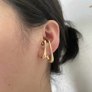 Single Piece Double Layered Irregular Ear <strong>Cuffs</strong> Asymmetric Gold Clip on <strong>Earring</strong> Without Piercing Minimalist Fashion Jewelry 2021 - Product Image 2