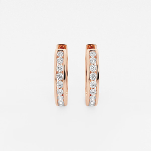 Elegant 1 Ctw Round Lab Grown Diamond Channel Set <b>Hoop</b> <b>Earrings</b> With Brilliant Sparkle Ethical Luxury Jewelry For Women - Product Image 1