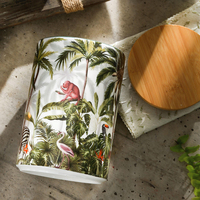 Service de vaisselle en céramique Bushland Idea, design créatif, motif végétal, bord vert, ensemble d'assiettes et de tasses, vaisselle en porcelaine de luxe