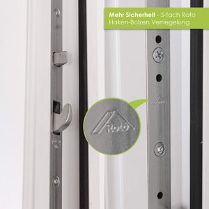 Kuporta Mira Design moderno in alluminio bianco plastica porta anteriore 100X210 cm DIN destro manico per interni appartamento - Product Image 4