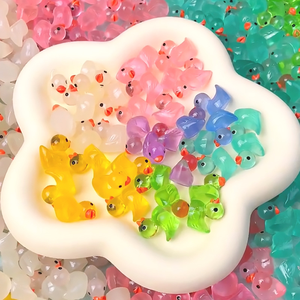 مجسم بطة صغيرة مضيئة متعددة الألوان بجودة عالية، حرف يدوية من الراتنج، بطة متوهجة لتزيين الحدائق - Product Image 4