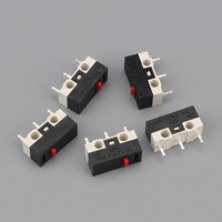 Micro-interrupteur JinChen 1A à 3 broches pour circuit imprimé, bouton-poussoir momentané noir SPDT en plastique