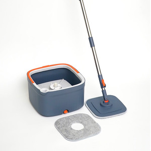 <b>Flat</b> <b>Mop</b> Set With Square Bucket Microfiber Cloth Cover Rectangular Design For Dry And Wet Cleaning - Product Image 3