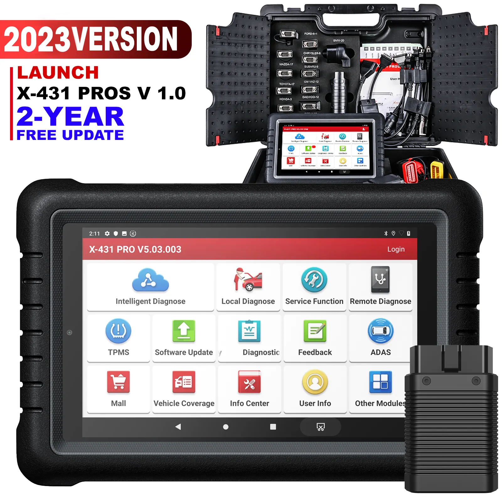 2023 Launch X431 Pros V Prosv X-431 V1.0 Obd2 Ecu Coding Automotriz Scanner OBD2 Tablet Sistem Lengkap Pemindai Diagnostik untuk Mobil