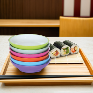 Ensemble de vaisselle en mélamine écologique de luxe Bol et tasse à sushi de 5 pouces Options de couleurs multiples - Product Image 1
