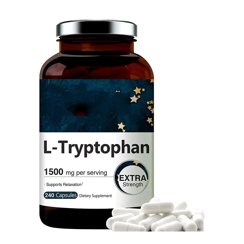 Aide au sommeil à mémoire Oem, Encourage la Relaxation magnésium avec le supplément de tryptophane L Capsule de tryptophane