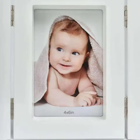 Nouveau-né bébé cadeau bébé pied impression triptyque cadre Photo ensemble avec tampon encreur pour cadeau