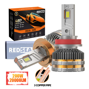 Redsea R45 200w 20000LM Phares de voiture LED H4 <span class=keywords><strong>H7</strong></span> H11 9005 9006 9012 <span class=keywords><strong>Ampoules</strong></span> de phare LED 12v IP68 6500K Ampoule de phare de voiture - Product Image 1