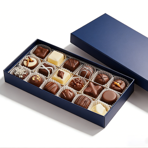 Cajas de Embalaje de Cartón Rígido Reciclable con <span class=keywords><strong>Tapa</strong></span> y Base para Regalos de Chocolate y Dulces, con Diseño de Logotipo Personalizado al por Mayor - Product Image 1