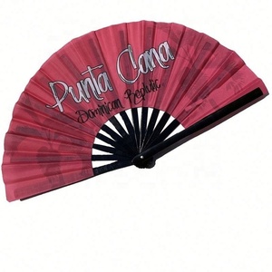Crafts Custom Tai Ji Kung Fu Rave <b>Large</b> Size Personalized Logo Bamboo Hand Pride <b>Fan</b> Uv Printing - Product Image 3