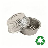 MESTAEK Barquettes et Bols Ronds en Aluminium Écologiques de Qualité Alimentaire – Gobelets à Dessert, Moules à Pain, Contenants Alimentaires