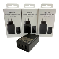 Cargador USB de 65W PD QC3.0 con Cable USB Extensible de Material GaN, Compatible con iPhone, Samsung, Teléfonos Móviles y Laptops