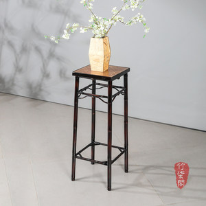 Chinese Style <b>Bamboo</b> Flower Stand Lacquered Red <b>Bamboo</b> <b>Table</b> Durable Floor Standing Plant Rack - Product Image 1