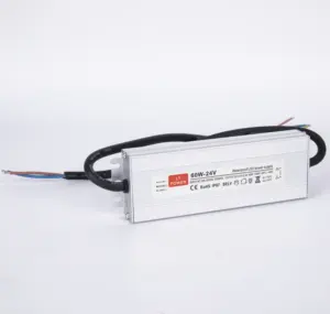 Driver LED 60W IP67 étanche Alimentation extérieure AC 110-240V à DC 12V 24V Transformateur pour bande LED COB