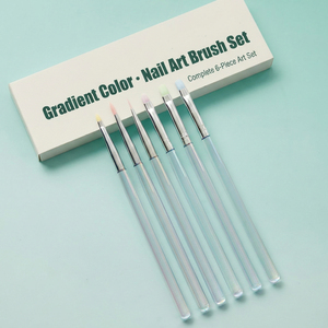 Kit de pinceaux à ongles multifonctionnels OEM avec manche en nylon coloré, application fluide, outil de traçage de gel en forme de pétale pour manucure - Product Image 4