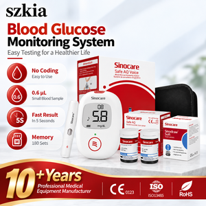 Kit de Medidor de Glucosa en Sangre Sinocare Safe AQ con Voz, Glucómetro Digital con Tiras Reactivas y <span class=keywords><strong>Lancetas</strong></span> <span class=keywords><strong>para</strong></span> Uso Doméstico - Product Image 1