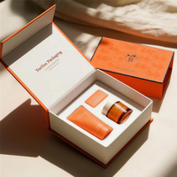 Boîte magnétique personnalisée et boîte cadeau orange pour ensemble de soins de la peau et emballage de luxe, boîte en papier de taille personnalisée