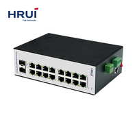 Commutateur PoE géré industriel HRUI 18 ports, directement de l'usine |   16 PoE et 2 SFP pour système de sécurité CCTV et réseau industriel