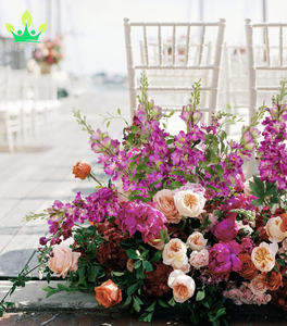 <span class=keywords><strong>Fleur</strong></span> artificielle rose vif Delphinium Combo Clematis Greenery Silk Flower 8pcs Long Tige pour Vase haut Snapdragon Flower Decoration - Product Image 5