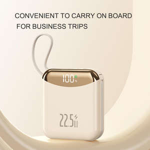 Cargador Portátil Personalizado con Logotipo, Carga Rápida de 22.5W, Pantalla LED, Alta Capacidad, Mini Ultra Delgado de 10000mah, con Cable Integrado para Teléfono - Product Image 5