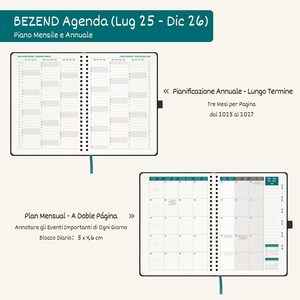 Agenda spirale A4 Yonghao 2026 – Planificateur scolaire 18 mois avec couverture en similicuir bleu Prusse et <span class=keywords><strong>notes</strong></span> de réunion – Disposition hebdomadaire - Product Image 4