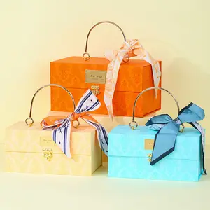 Caja de regalo magnética de lujo con logotipo personalizado, joyería de regalo con mango de matel, caja de embalaje de belleza cosmética para pestañas