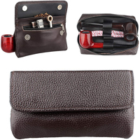 Sac de rangement en cuir véritable, accessoires de tuyaux personnalisés, pochette pour tuyaux, pour 2 tuyaux, nouveauté