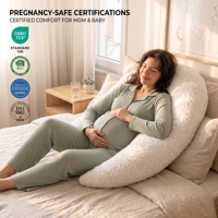 Oreiller de grossesse en forme de C, doux pour la peau, lavable, oreiller de maternité confortable en forme de lune pour l'allaitement et le sommeil pendant la grossesse