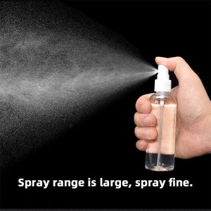 Venda quente 100ml Transparente PET redonda Perfume Garrafa Spray 3oz Travel Pocket Funil Recarregável para Cuidados Com A Pele Shampoo Uso Barato - Product Image 5