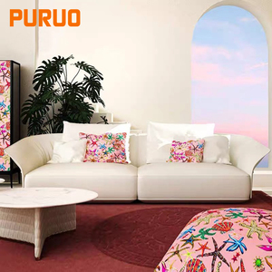 Canapé modulaire Chesterfield Puruo au design moderne, mobilier de salon de luxe, canapé en cuir confortable <span class=keywords><strong>orange</strong></span> pour chambre d'hôtel - Product Image 3