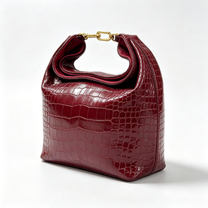 Premium Crocodile Embossed Cowhide Leather Hobo Bag Women <strong>Gold</strong> Chain Strap Soft Shoulder Underarm Bag <strong>Small</strong> <strong>Handbag</strong> OEM Low MOQ - Product Image 2