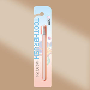 Cepillo <span class=keywords><strong>de</strong></span> Dientes Manual <span class=keywords><strong>de</strong></span> Nylon Suave para Adultos con Mango <span class=keywords><strong>de</strong></span> Plástico para Damas, Paquete Individual, Uso Doméstico, Tamaño Regular, Diseño Simple - Product Image 1