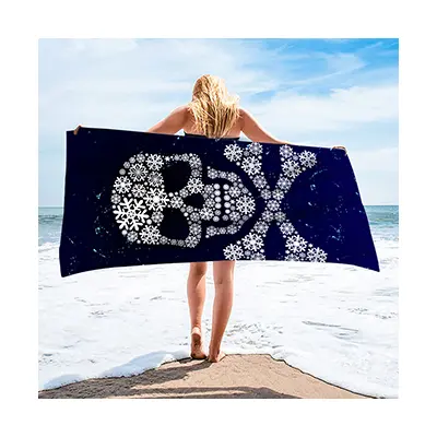 Serviette de plage personnalisée avec logo et impression personnalisés Expédition rapide Vente en gros de grande serviette de plage en microfibre pour l'été