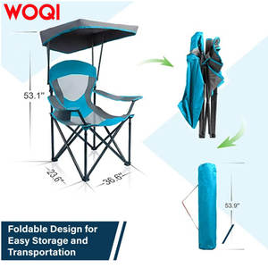 Silla de Playa Plegable Woqi, Tela Oxford, Capacidad de Carga de 150 kg, Color Azul Cielo, Diseño Moderno para Jardín, Parque, Viajes, Pesca - Product Image 3