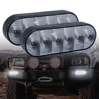 Feux de travail pour camion lourd, 12V, 6 pouces, ovales, diodes LED haute puissance, lentille en polycarbonate, base en aluminium