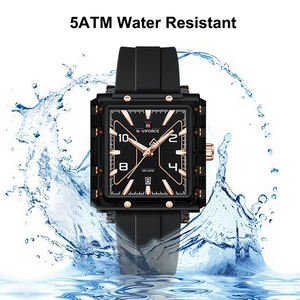 네비포스 6112 5기압 방수 남성 시계 신상 유니크 디자인 블랙 남성용 시계 자체 브랜드 실리콘 쿼츠 시계 - Product Image 2